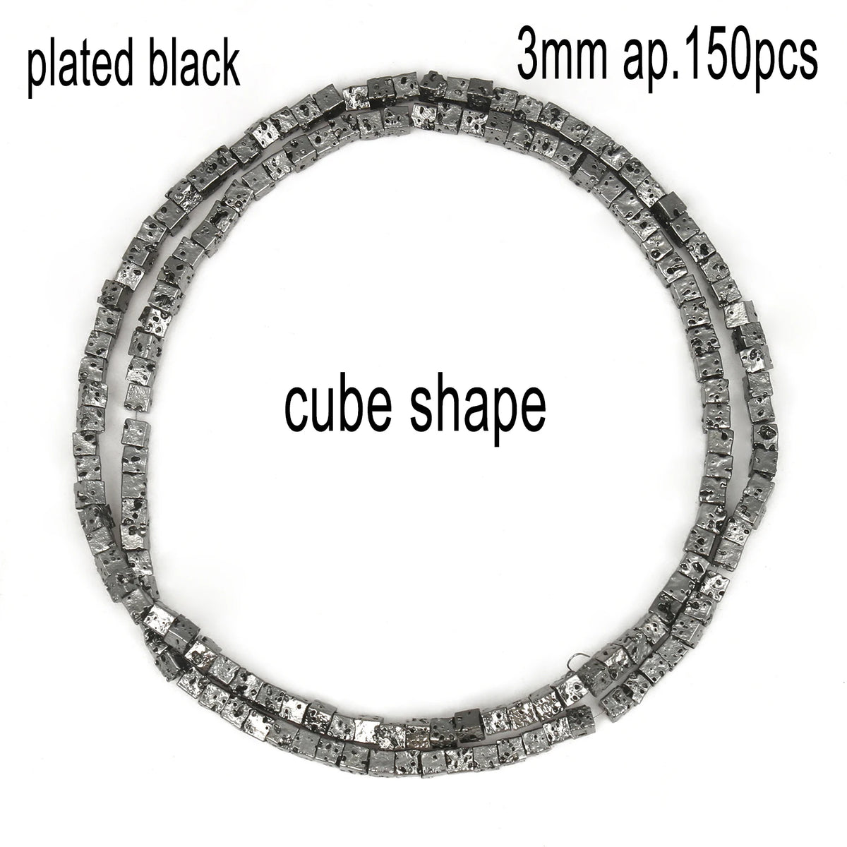 Stone Beads Black Volcanic Lava Spacer Waist Bracelets Necklace Craft Beads