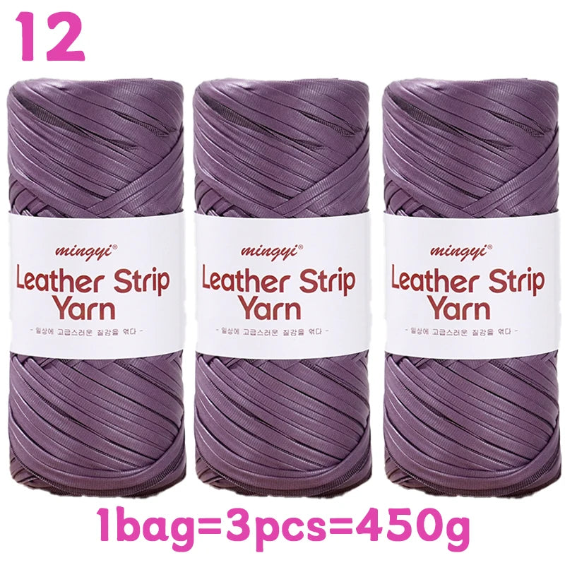 Yarn, Faux Leather Fabric Strip for Crochet Bags, Baskets & Slipper Crafts