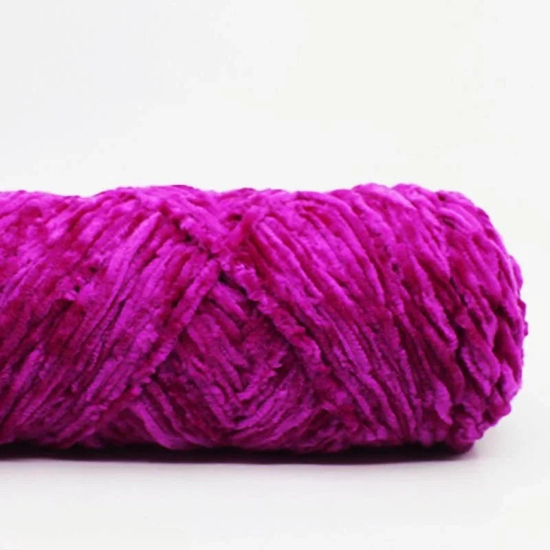 Yarn, Chenille Velvet-Style with Gold Luster for Scarves, Sweaters & Dolls