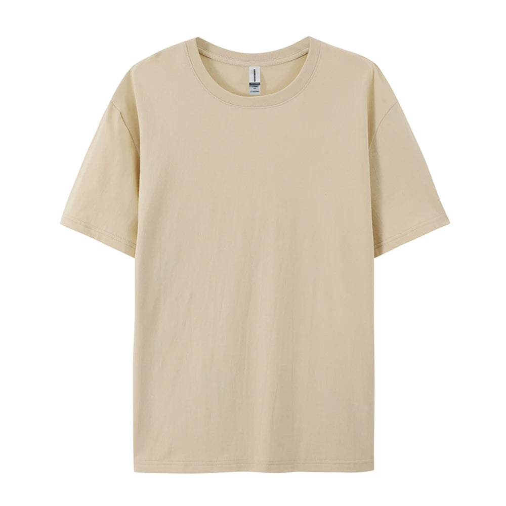 T-Shirt Unisex Solid Color 100% Cotton Loose Fit Short Sleeve Candy Color Tee