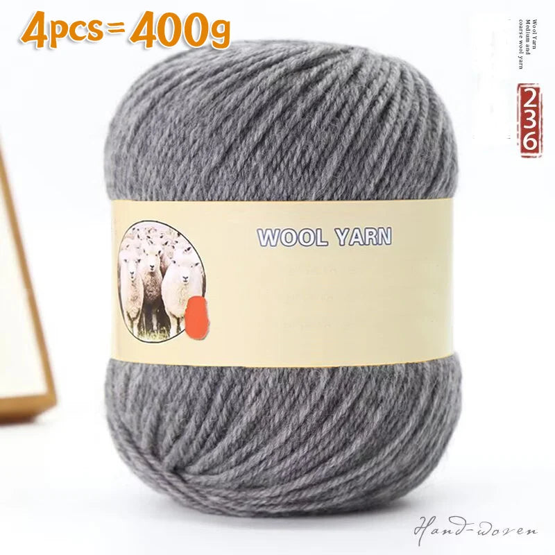 Yarn, Medium-Thick for Hand Knitting Sweaters, Hats, Scarves & Coats