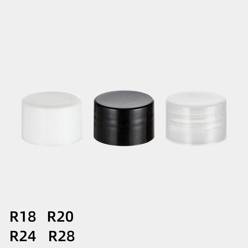 Bottle Screw Caps Inner Plugs Plastic Black White Clear 100 Pack