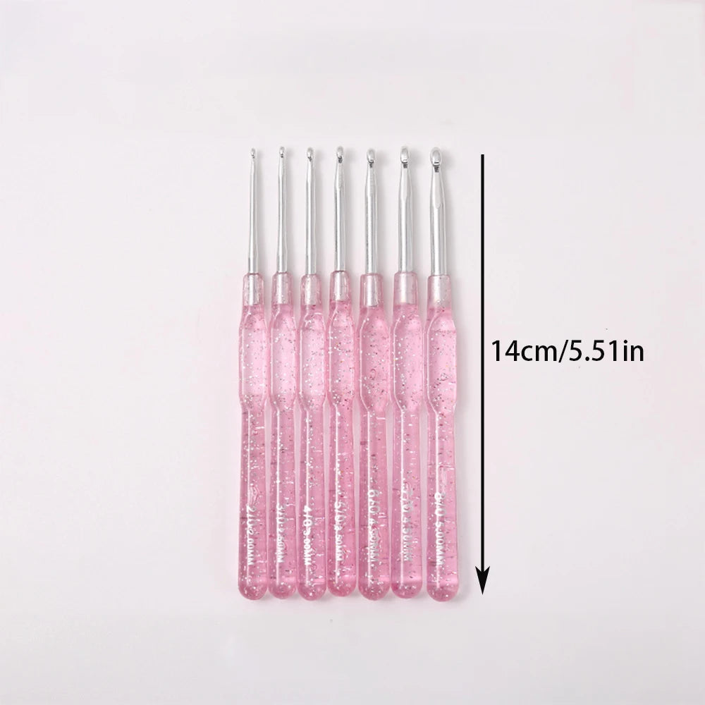 Crochet Hooks, Clear Colorful Handles for Handmade Yarn & Crochet Projects