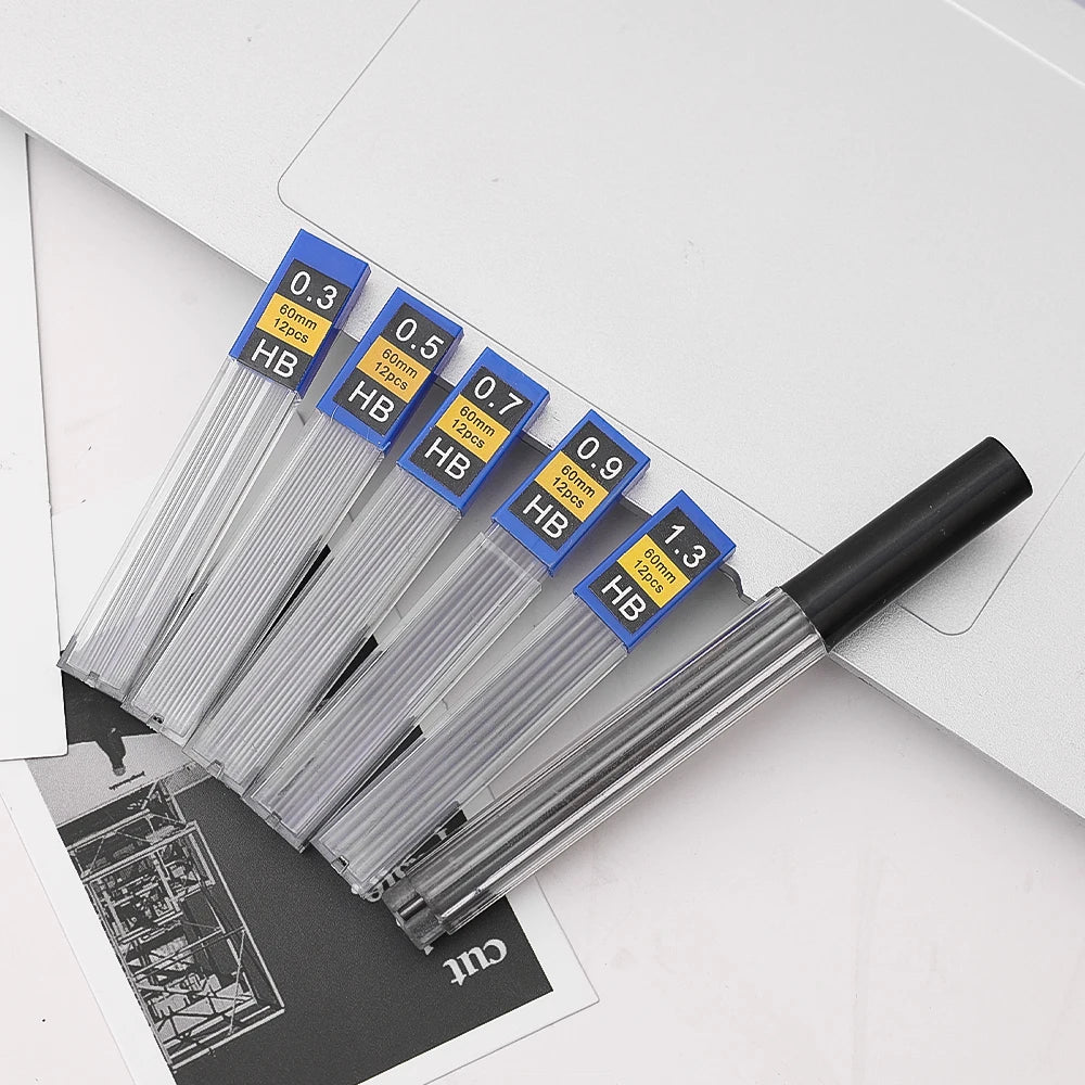 Metal Mechanical Pencil, Anti-Slip Grip — 0.3 to 2.0mm + Lead Refills