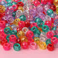 Acrylic Beads Clear Large-Hole Pony Craft Spacers for DIY Jewelry Making