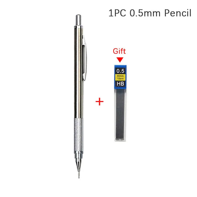 Full Metal Mechanical Pencil Set — 5 Sizes for Art & Writing