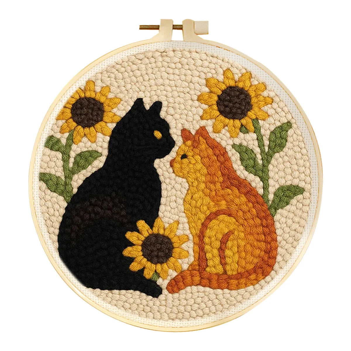 Punch Needle Kit, Animal Patterns with Frame for Handmade Embroidery Art