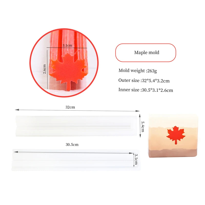 Tube Soap Loaf Mold - Silicone Embedded Shape, 13 Designs