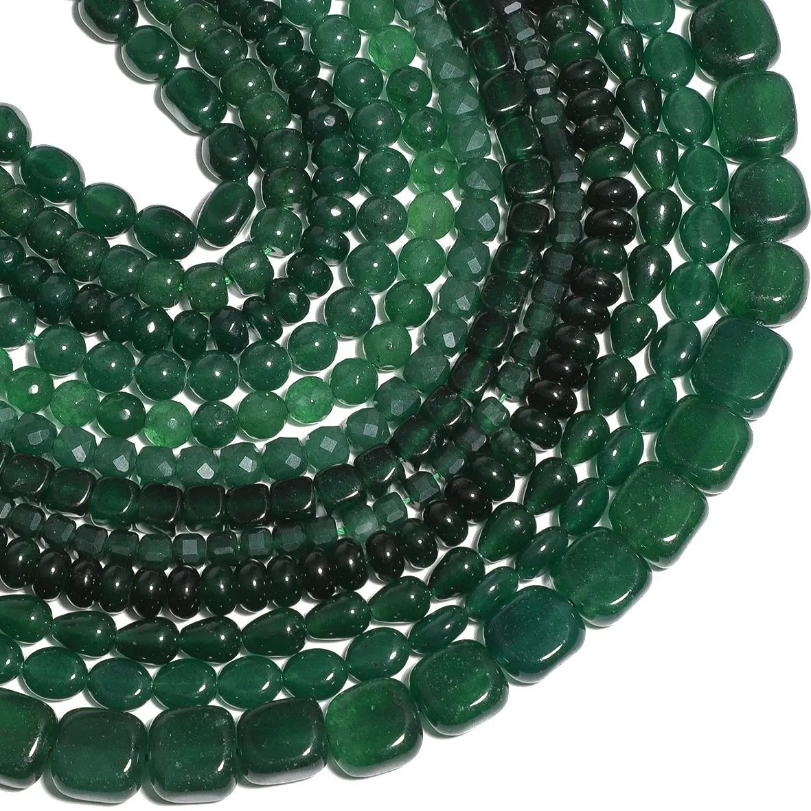 Stone Beads Green Chalcedony-Style Mixed Shapes for DIY Jewelry Making