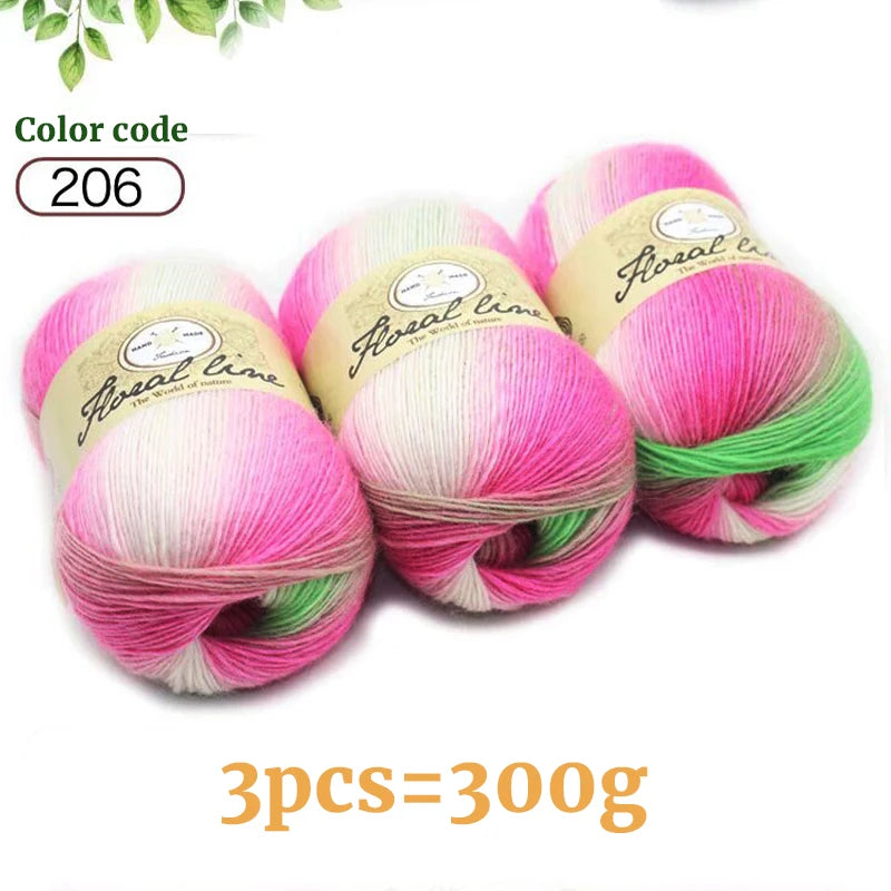Yarn, Rainbow Variegated for Crochet Shawls, Scarves, Hats & Sweaters