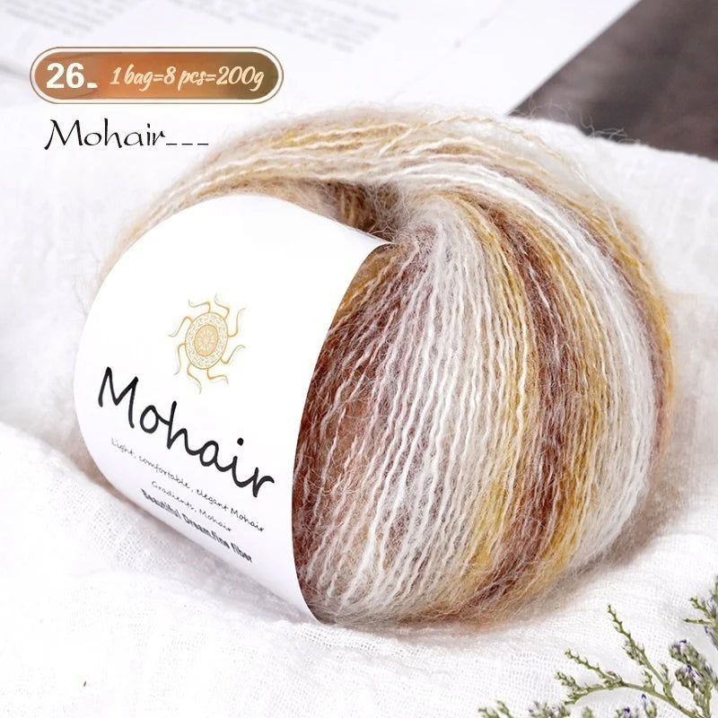Yarn, Striped Gradient for Crochet Openwork Sweaters, Scarves & Shawls