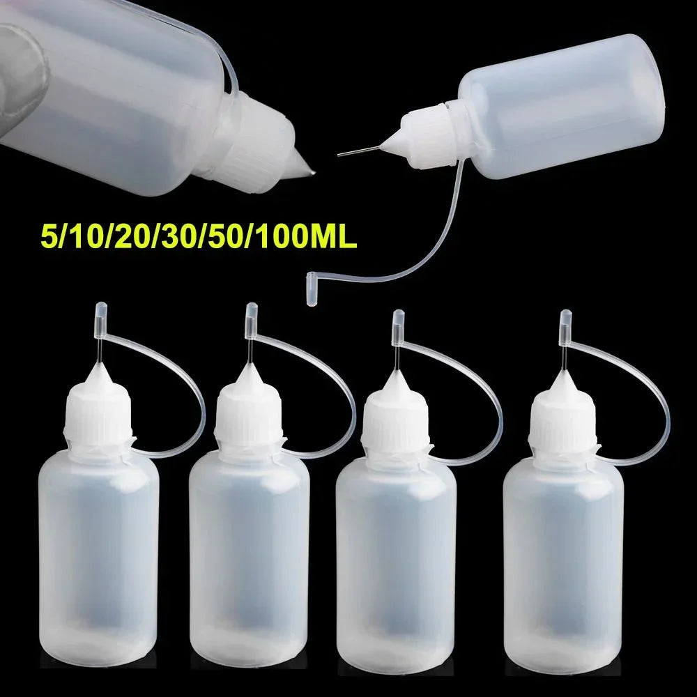 Glue Applicator Bottles Empty Needle Tip Paper Quilling Craft Tools 5 Pack