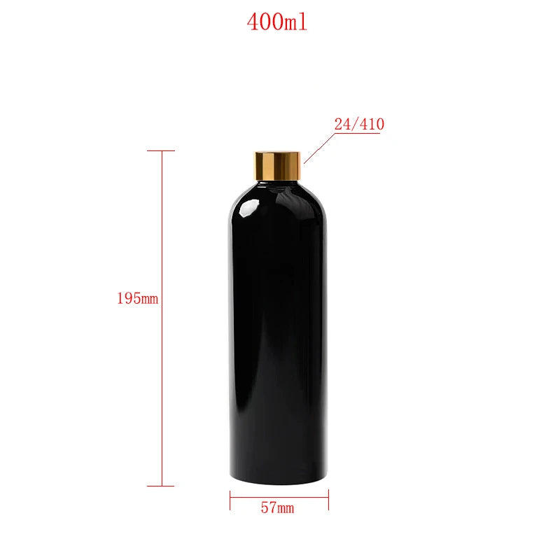 Black screw-cap bottle diagram for 13.53 US fl oz (400 mL), 7.68 x 2.24 in (195 x 57 mm)