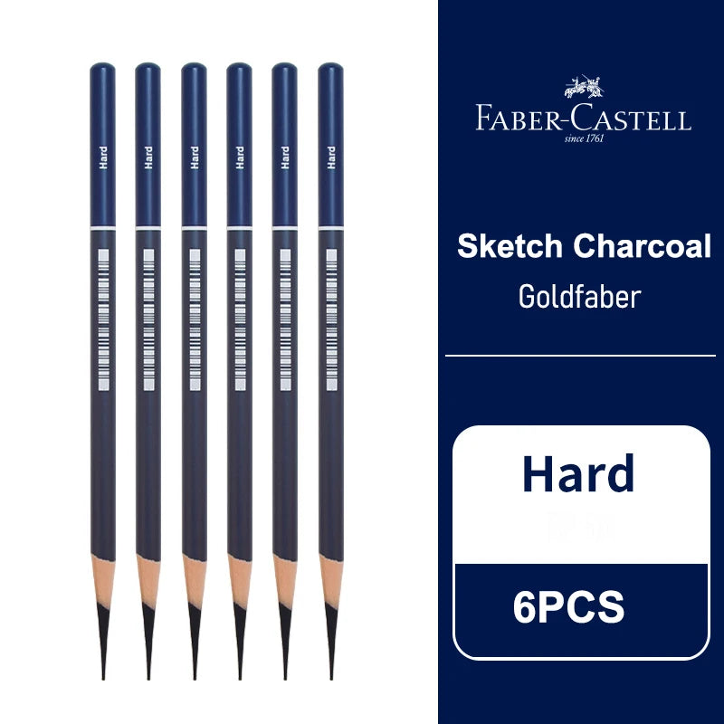 Charcoal & Graphite Sketch Pencil Set, Emenne — 5 or 6 Piece, Extra Soft to Hard