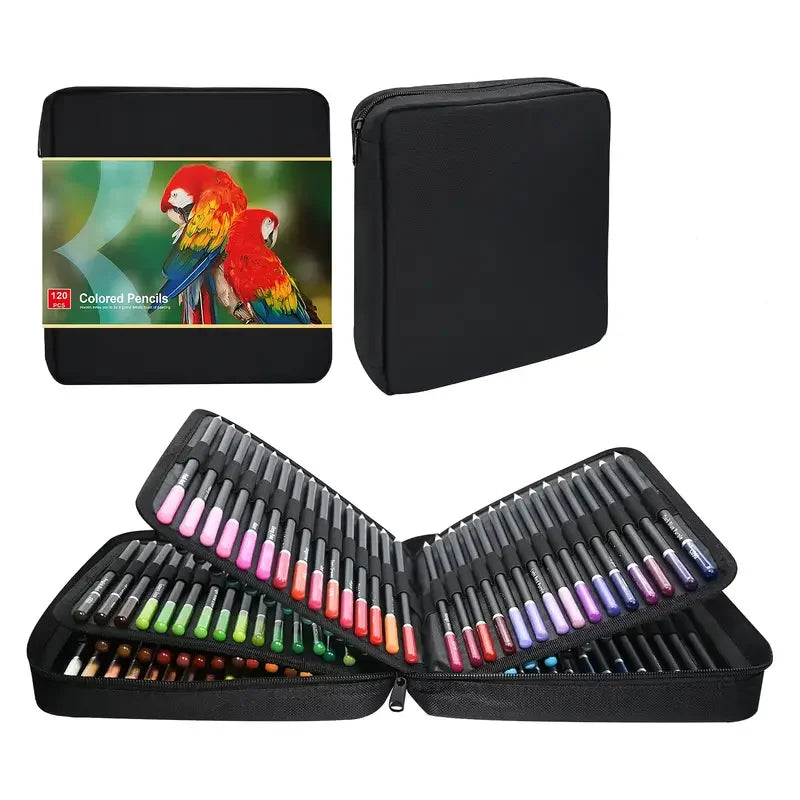 Colored Pencil Set, Oil-Based 2B, 72–180 Colors, Non-Toxic, Multiple Sets