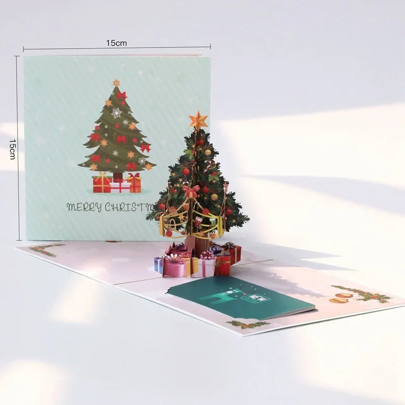 Christmas Card 3D Pop-Up Santa Tree Reindeer Holiday Greeting 36 Designs