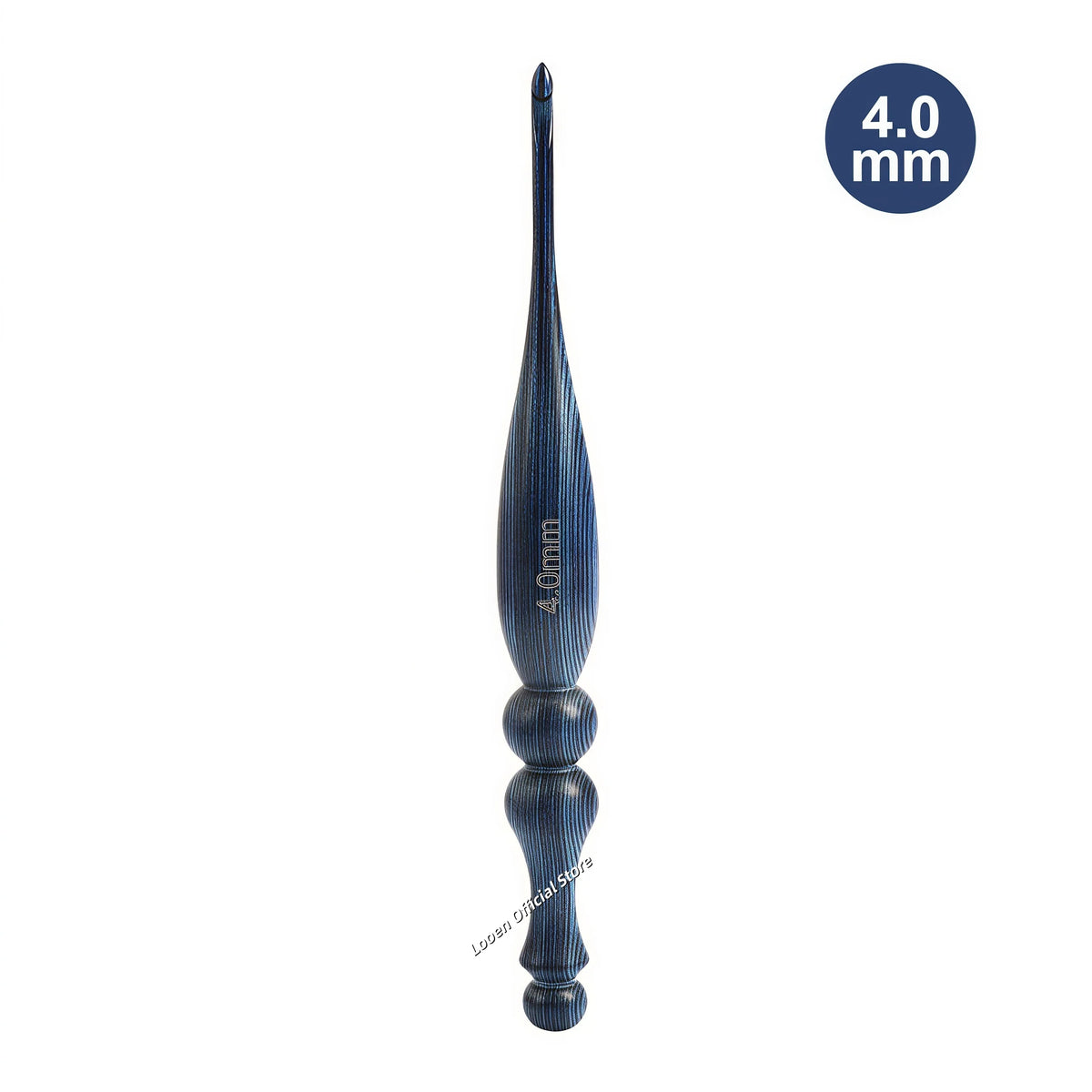 Crochet Hook, Blue Vintage-Style Wooden Handle for Handmade Yarn Crafts