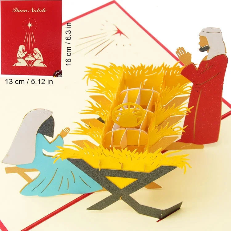 Christmas Card 3D Pop-Up Santa Tree Reindeer Holiday Greeting 36 Designs