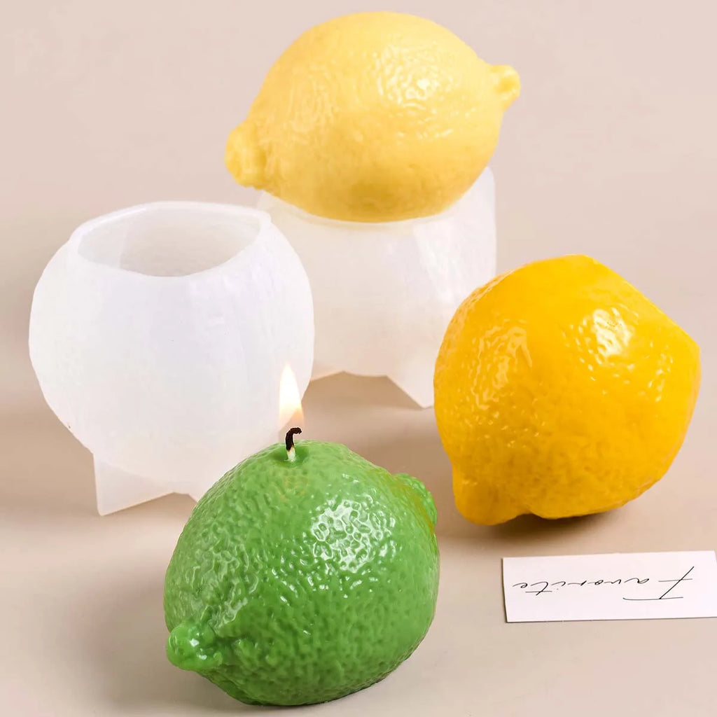 3D Simulation Lemon Silicone Candle Mold DIY Fruit Ornament Craft Gifts Making Soap Plaster Resin Casting Molds Home Decor