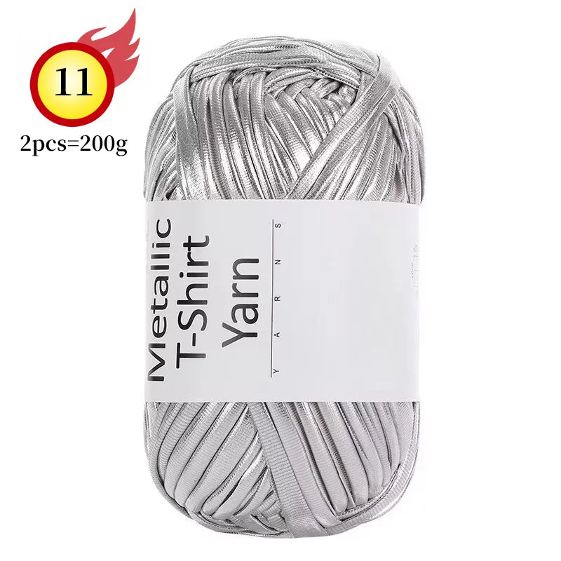 Yarn, Shiny Metallic Fabric for Crochet Bags, Cushions, Baskets & Crafts