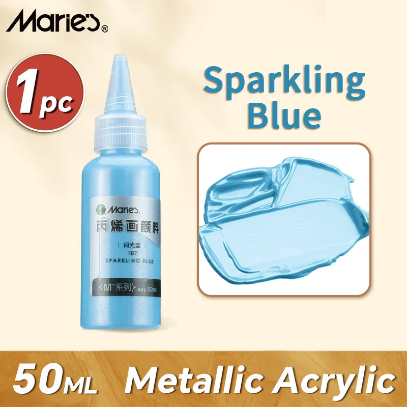 Marie's Metallic Acrylic Paint 50ml — Pearlescent & Shiny Pigments
