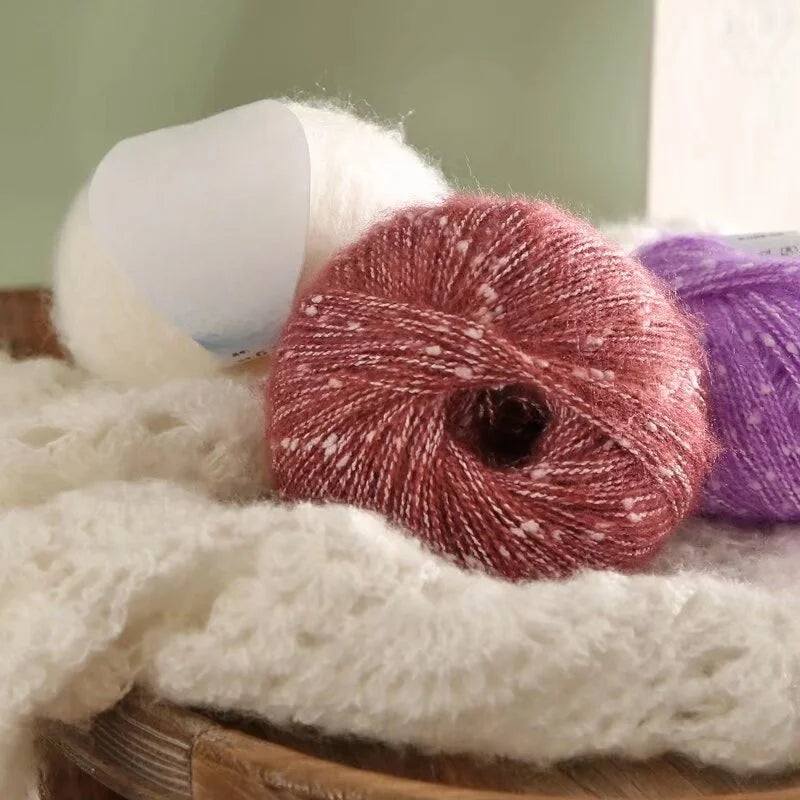 Yarn, Snow-Dot Effect for Knitting Sweaters, Shawls, Headbands & Hats