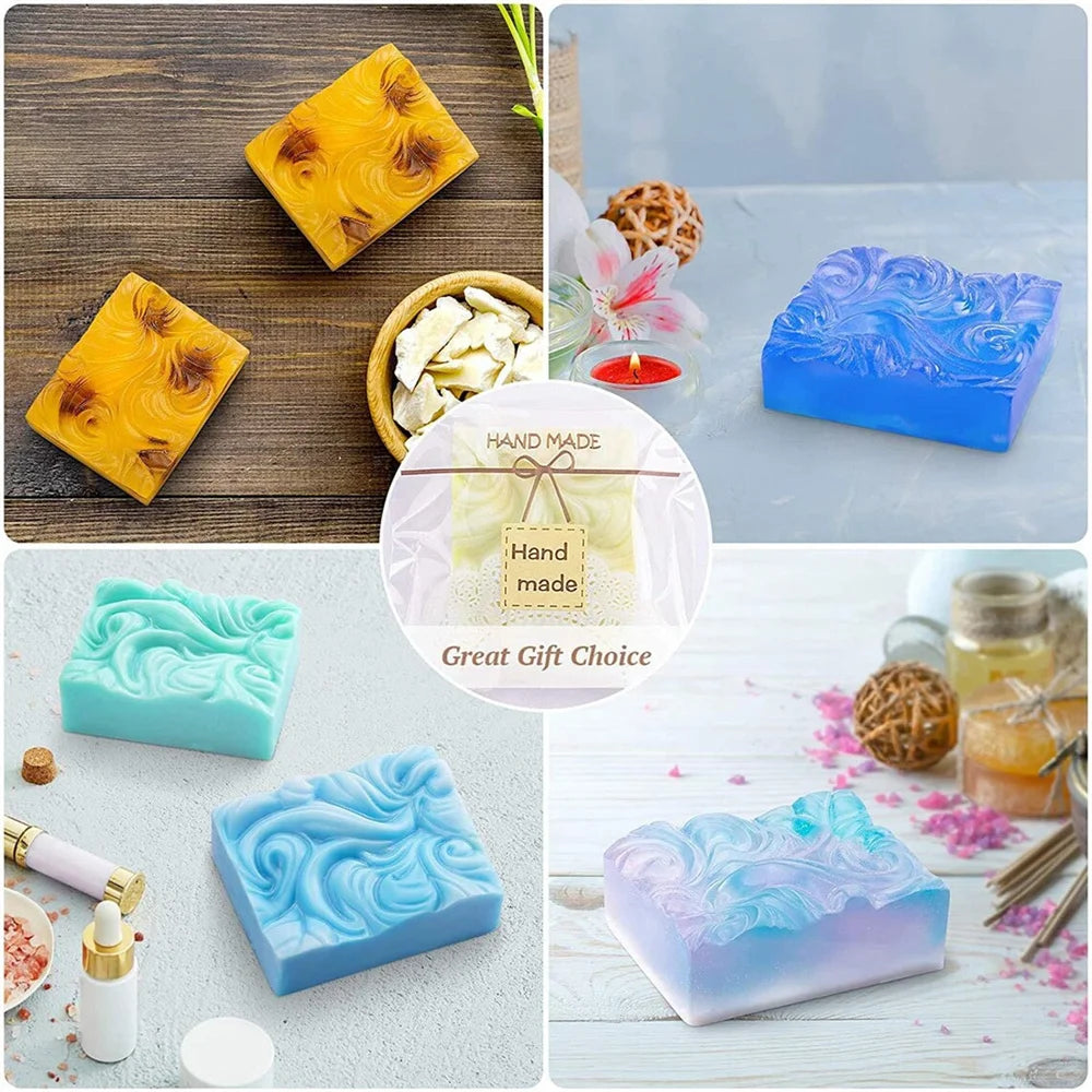 4 Cavity Wave Flower Silicone Soap Mold DIY Ocean Wave Aromatherapy Plaster Soap Mold Handmade Cloud Cold Process Soap Molds