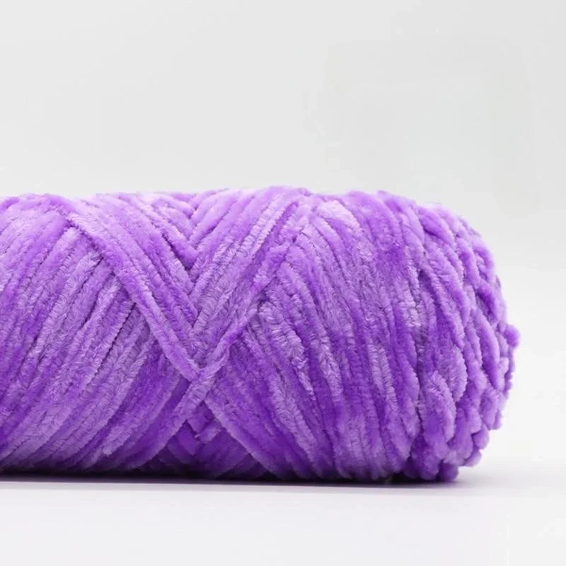 Yarn, Chenille Velvet-Style with Gold Luster for Scarves, Sweaters & Dolls