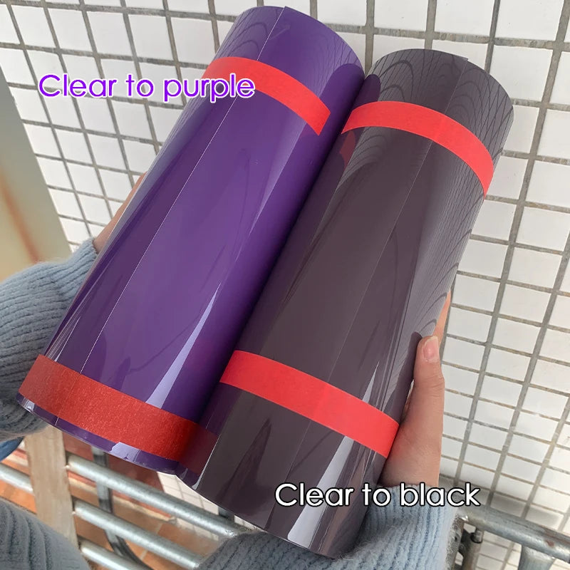 Intelligent UV Color Black Change TPU PPF Photochromic Headlight Film For Any Car Lamp Decor, Anti-scratch, Protective