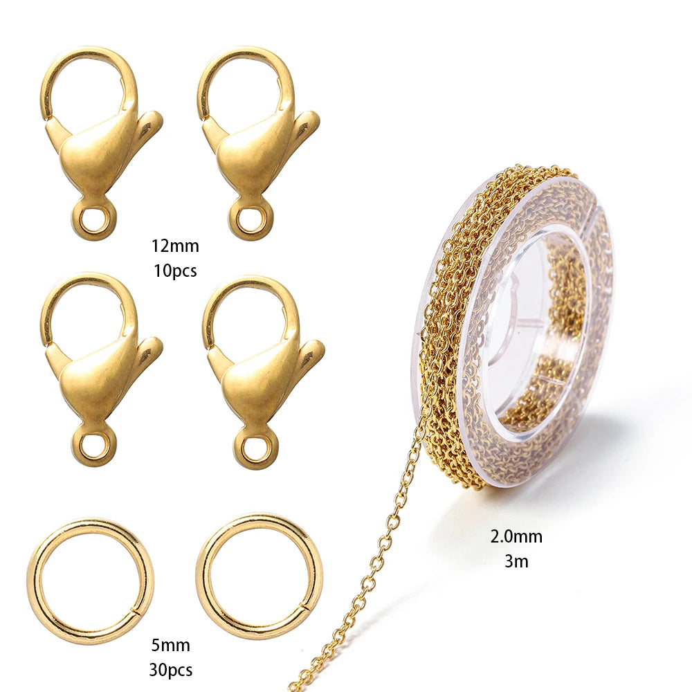 Jewelry Making Kits Stainless Steel Chain Bulk Chains Link Chain Craft Supplies