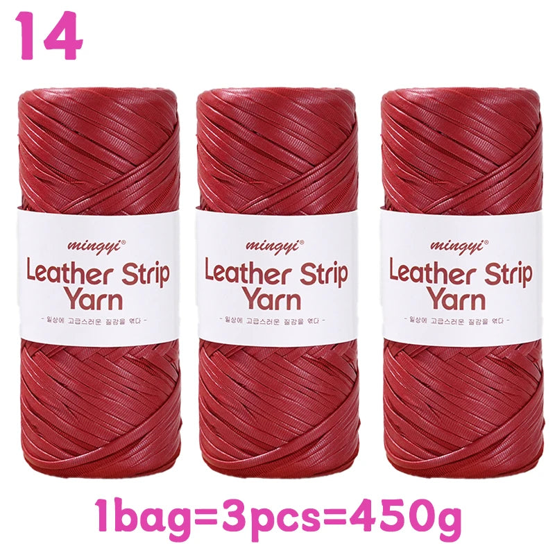 Yarn, Faux Leather Fabric Strip for Crochet Bags, Baskets & Slipper Crafts