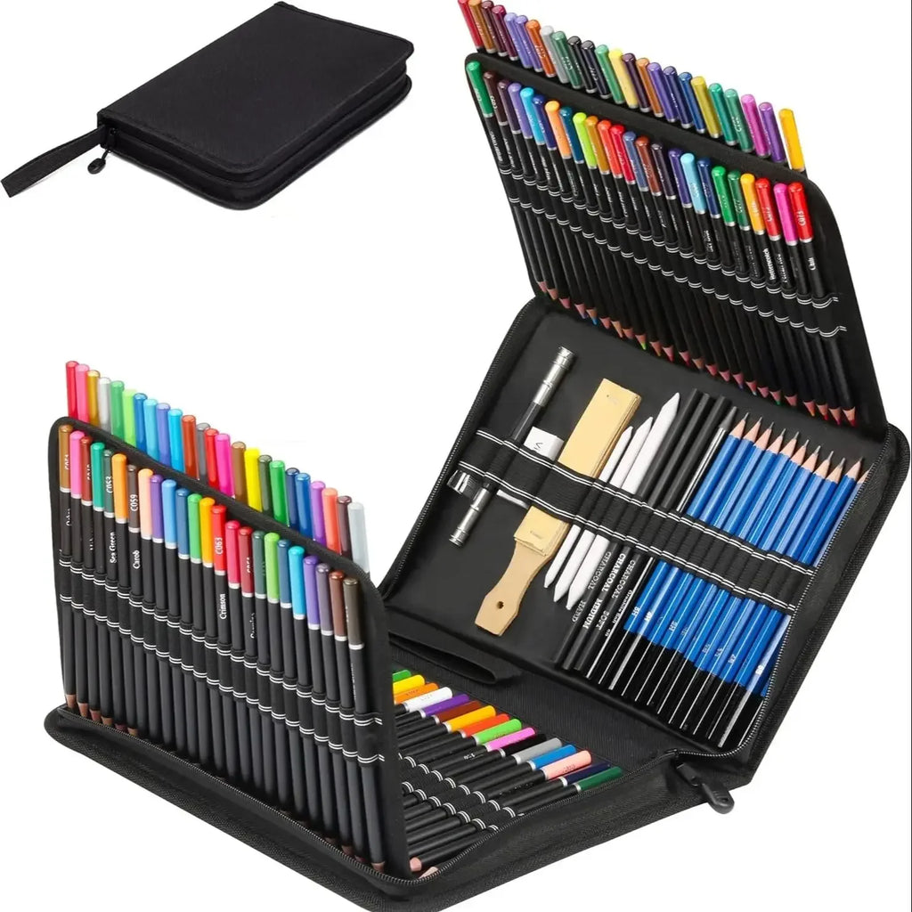 Drawing & Sketching Kit with Travel Case — 20 to 96 Pieces