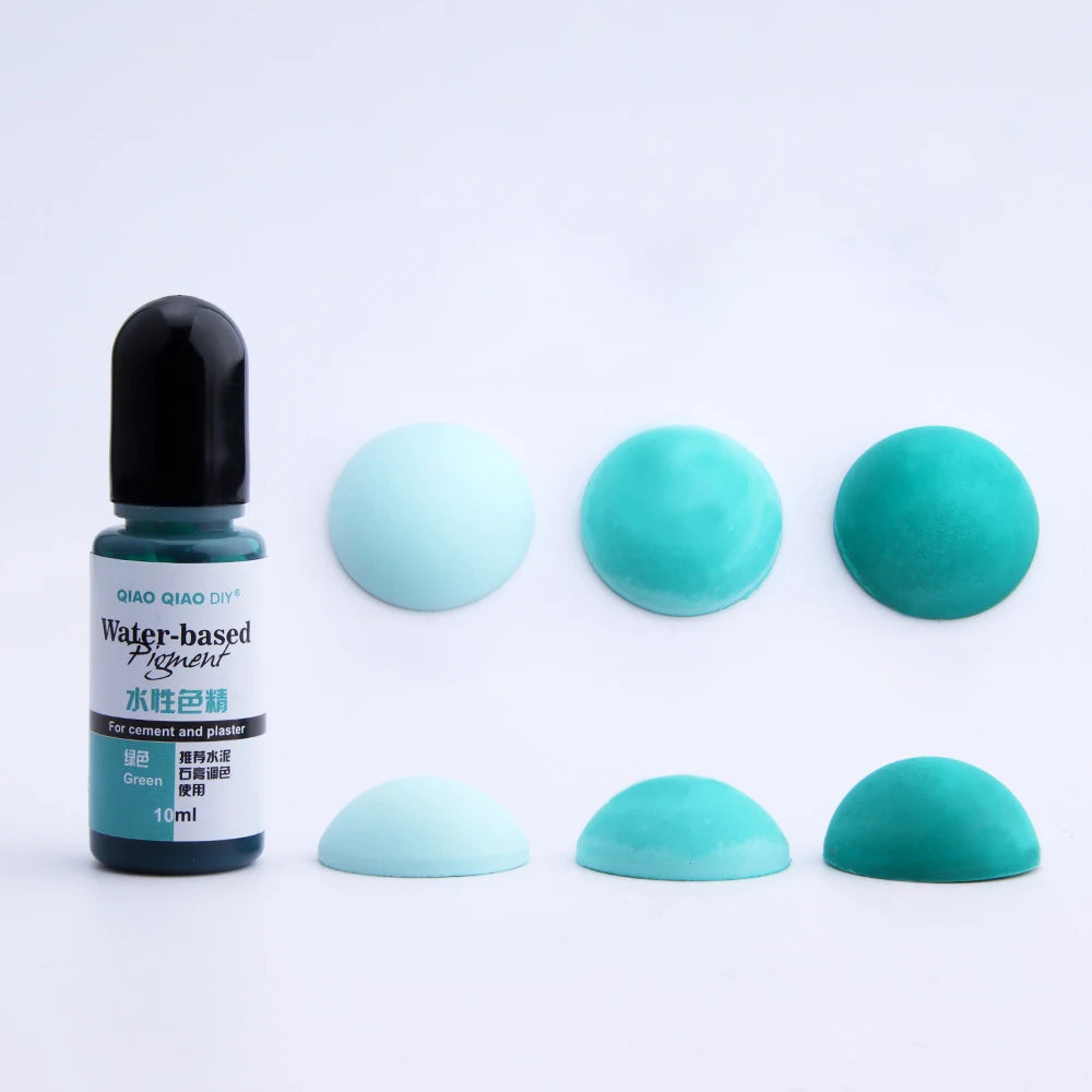 Cement & Plaster Liquid Dye, 10ml — 12 Colors, Gypsum Craft Pigment