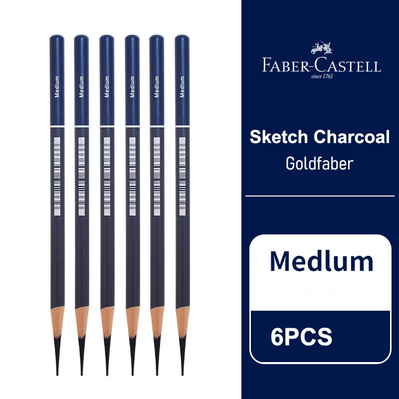 Charcoal & Graphite Sketch Pencil Set — Extra Soft to Hard, 5 or 6 Pieces