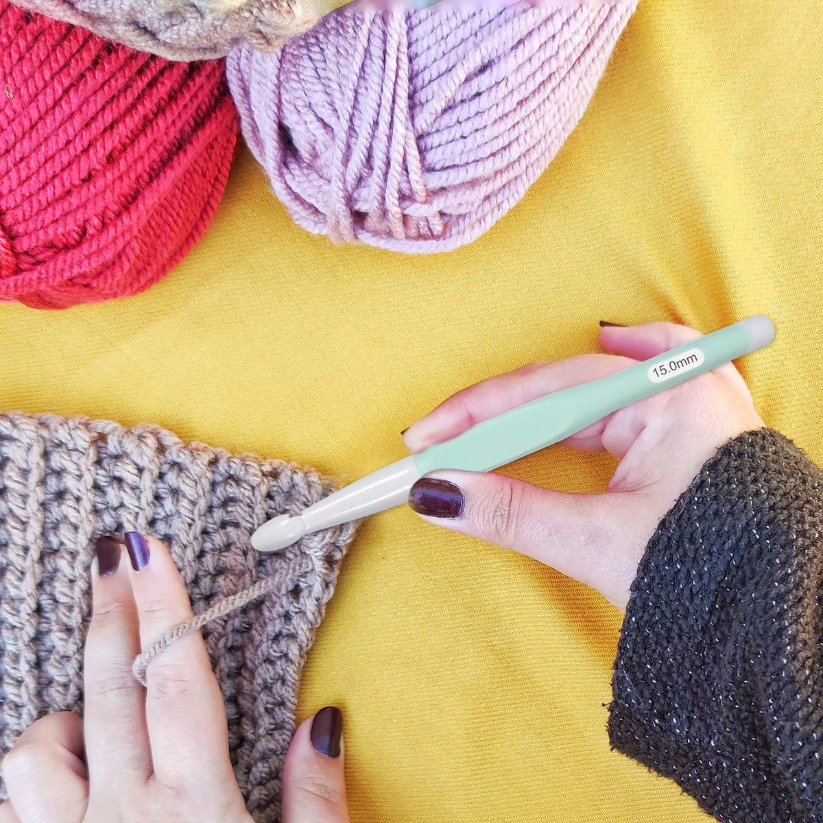 Crochet Hooks, Ergonomic Grips for Handmade Yarn & Needlecraft Projects