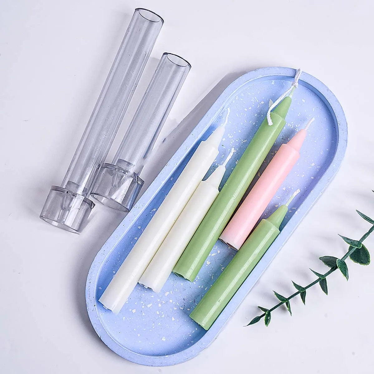 Stripe Cylindrical Rod Candle Mold DIY Dinner Ornaments Gear Peaked Aromath Candles Crafts Making Acrylic Plastic Molds Kit