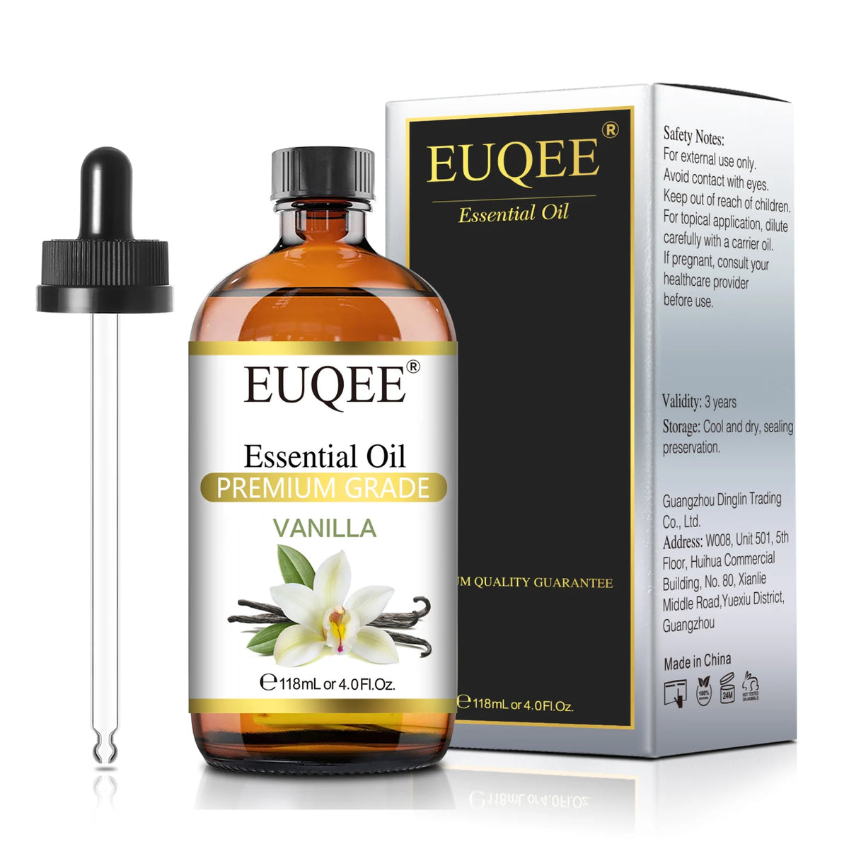 EUQEE Pure Essential Oil 118ml Premium Grade Glass Dropper Diffuser Candle 22 Scents