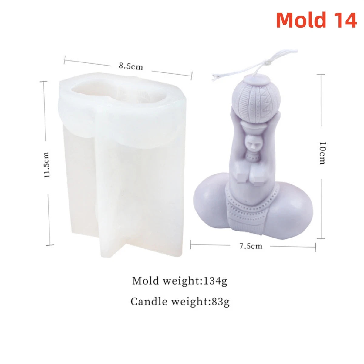 Yoga Pose Candle Mold - Silicone 3D Body, 20 Styles