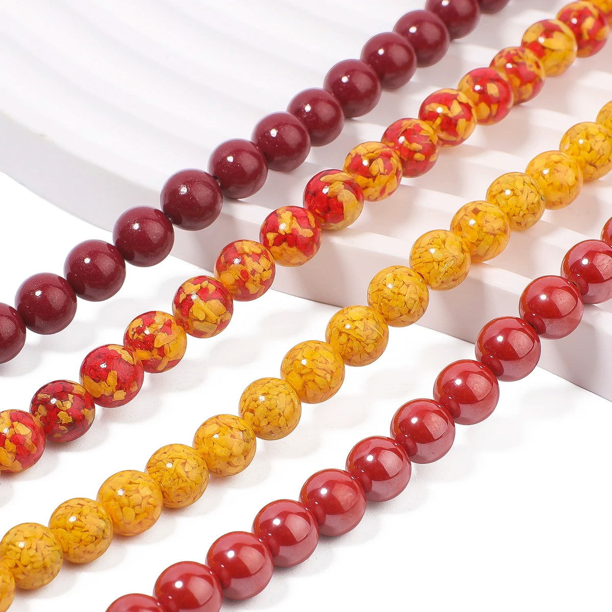 Stone Beads Cinnabar-Style Jade-Style Purple Golden Emperor Realgar Craft Beads