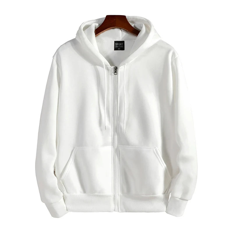 Hoodie Men's Zip Up Hooded Sweatshirt Long Sleeve Loose Fit Casual 3 Colors