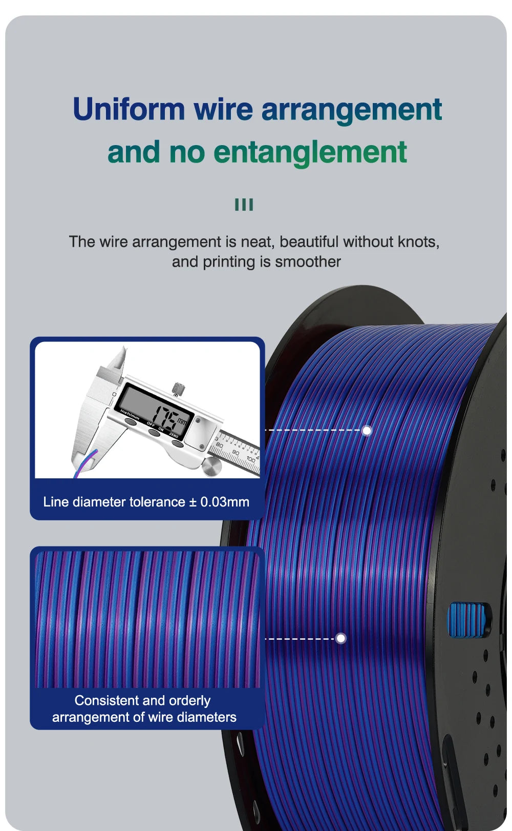 KINGROON Silk Dual-color PLA Filament 3D Printer 1.75mm 11/22 lbs Silk PLA Filament Plastic Materials 3D Printing Special Color