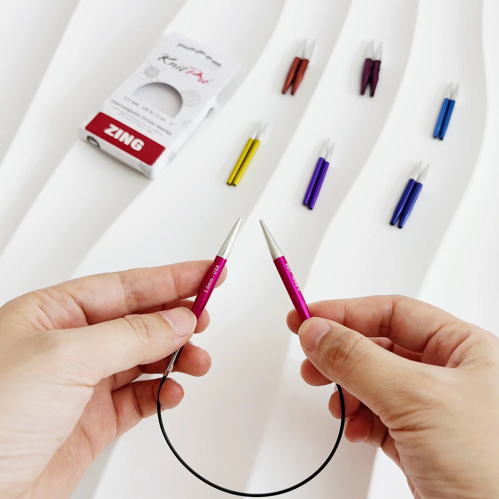 Knitting Needle Tips, KnitPro Zing for Sleeve, Collar & Circular Knitting