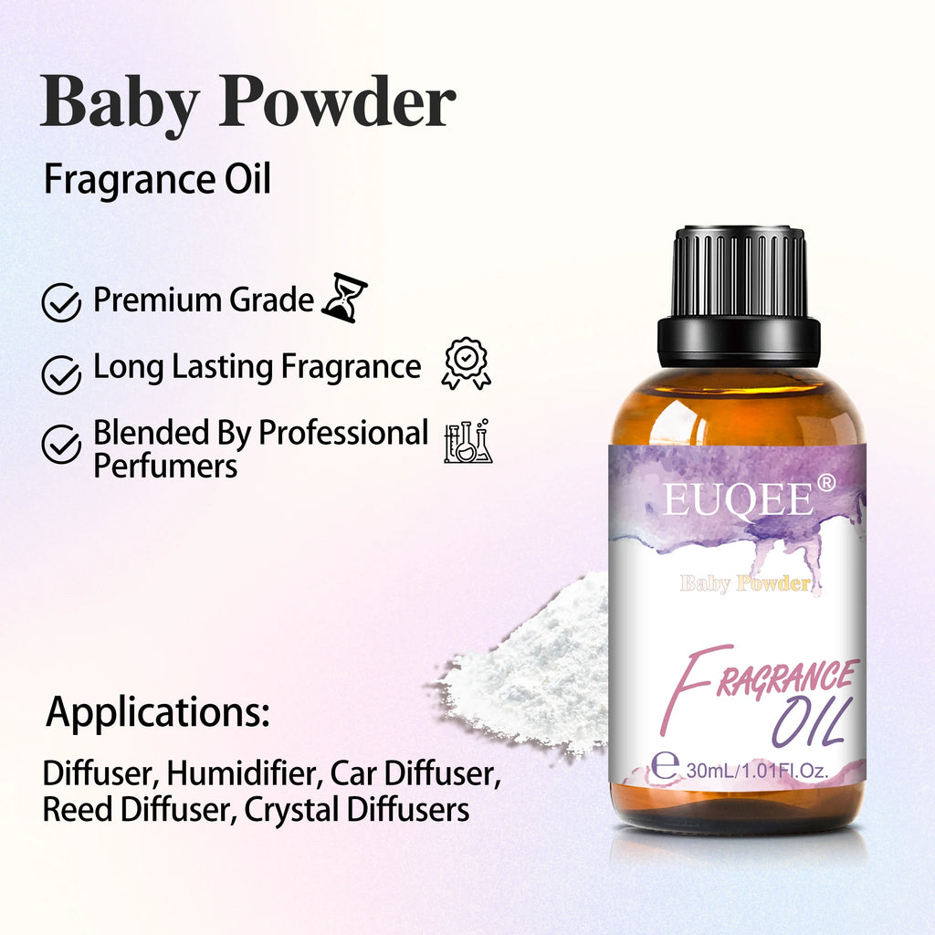 EUQEE 30ml Premium Fragrance Oil For Diffuser Aromatherapy Coconut & Vanilla White Musk Bubble Gum Lilac Aroma Fragrance Oils