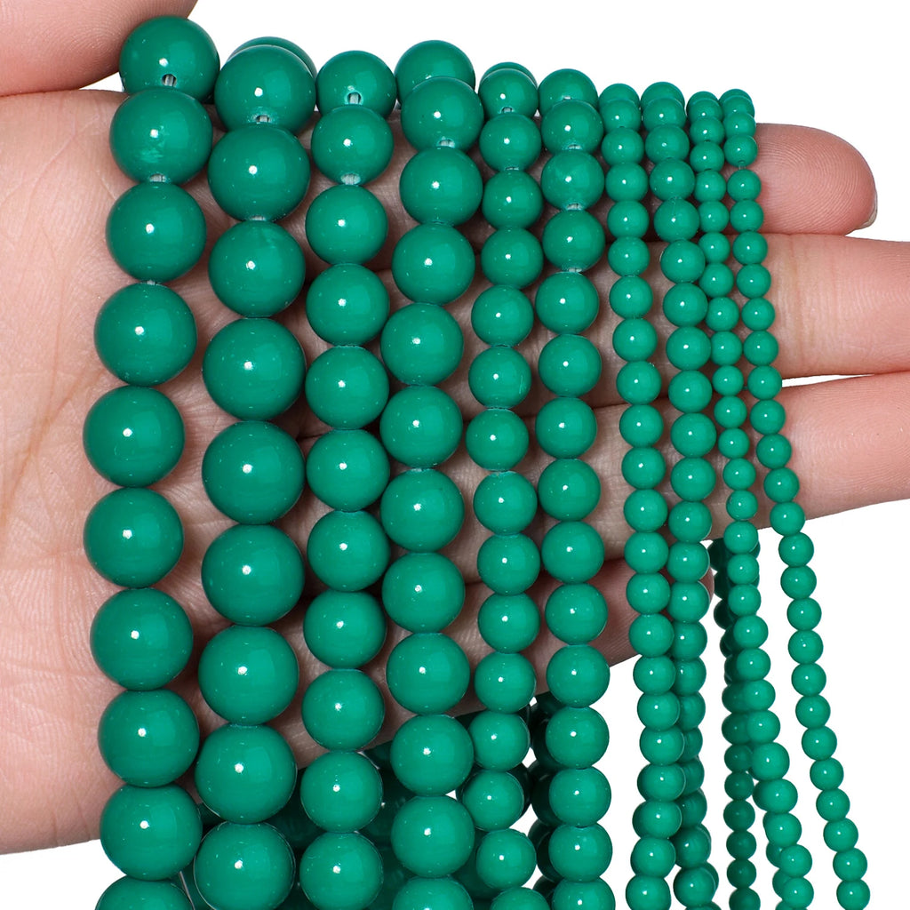 Stone Beads Blue Howlite-Style Smooth Round for DIY Jewelry Making Craft Beads