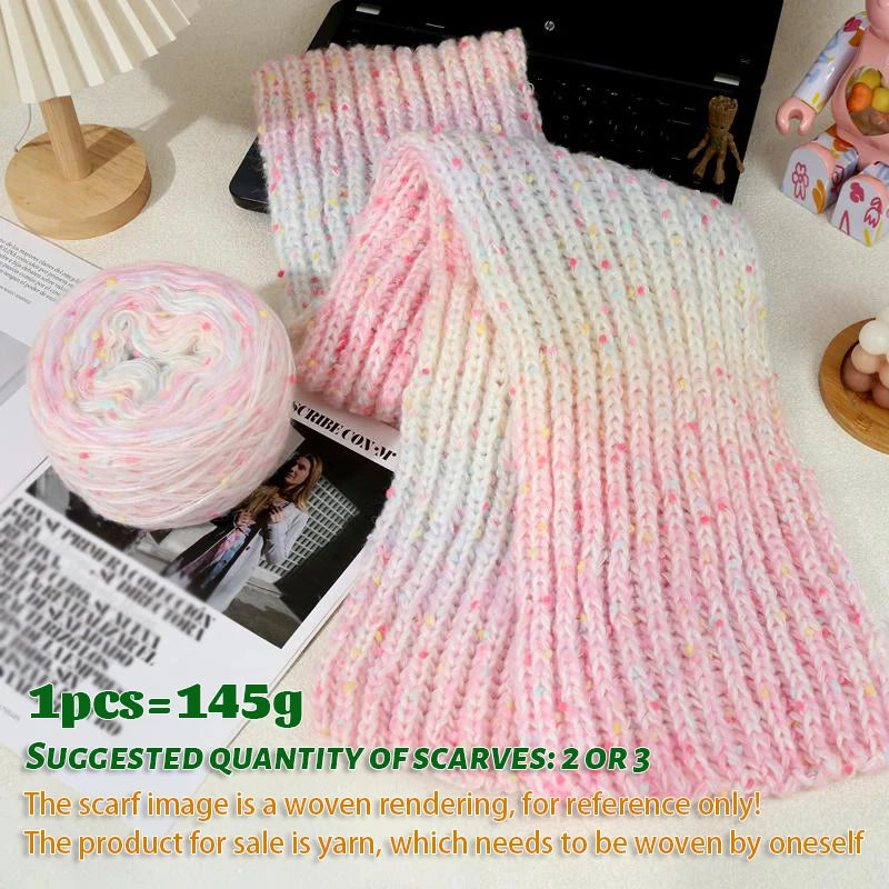 Yarn, Color-Dot Gradient for Handmade Scarves, Hats & Knitting Projects