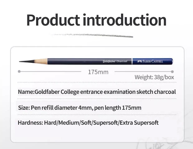Faber-Castell Goldfaber Charcoal Pencils — 5 or 10 Piece Mixed Set