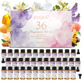 EUQEE 36 Bottles Fragrance Oils Gift Set For Candle Making Diffuser Strawberry Cherry Coconut Coffee Leather 5ml Fragrance Oil