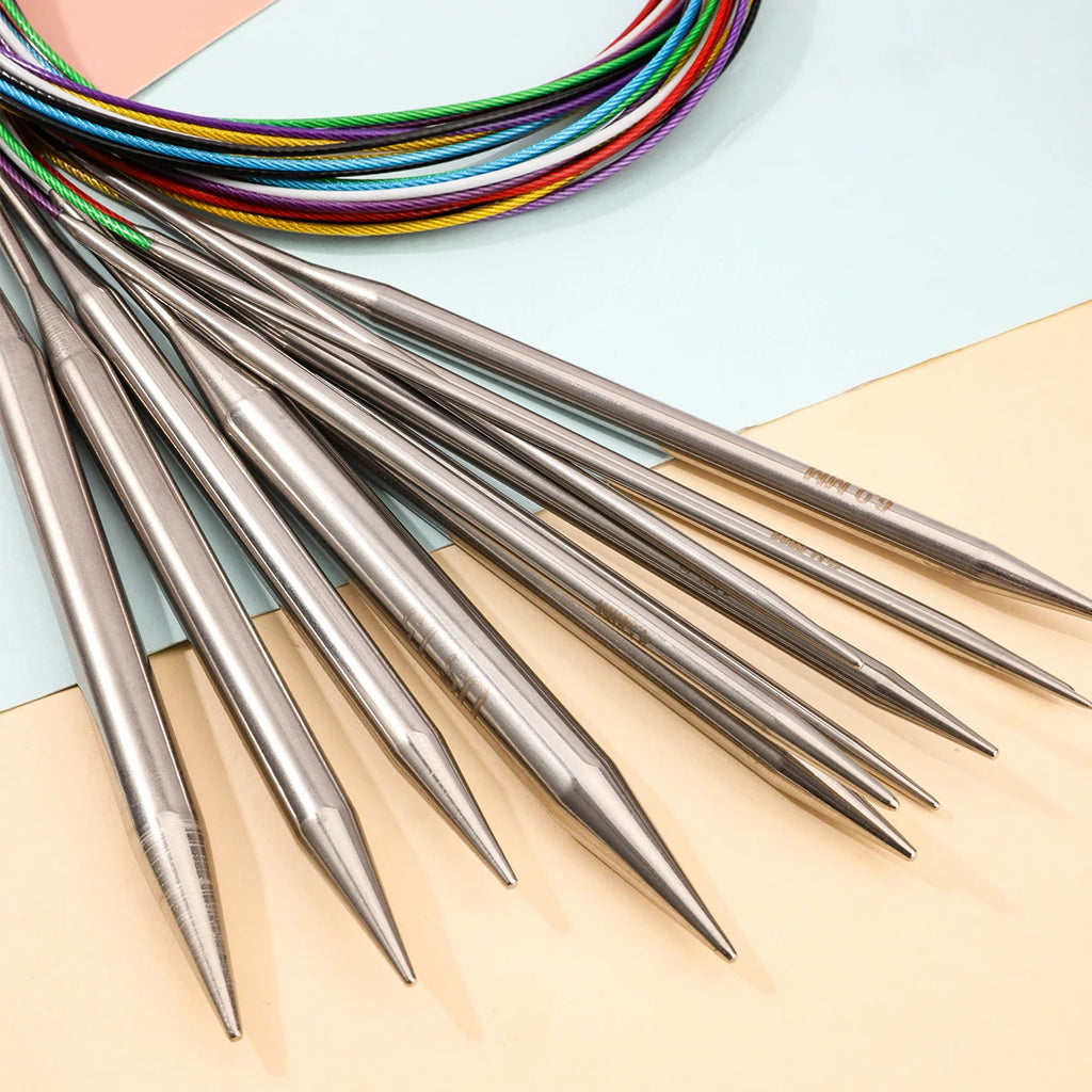 Knitting Needles, Stainless Steel Circular for Handmade Sweaters & Scarves