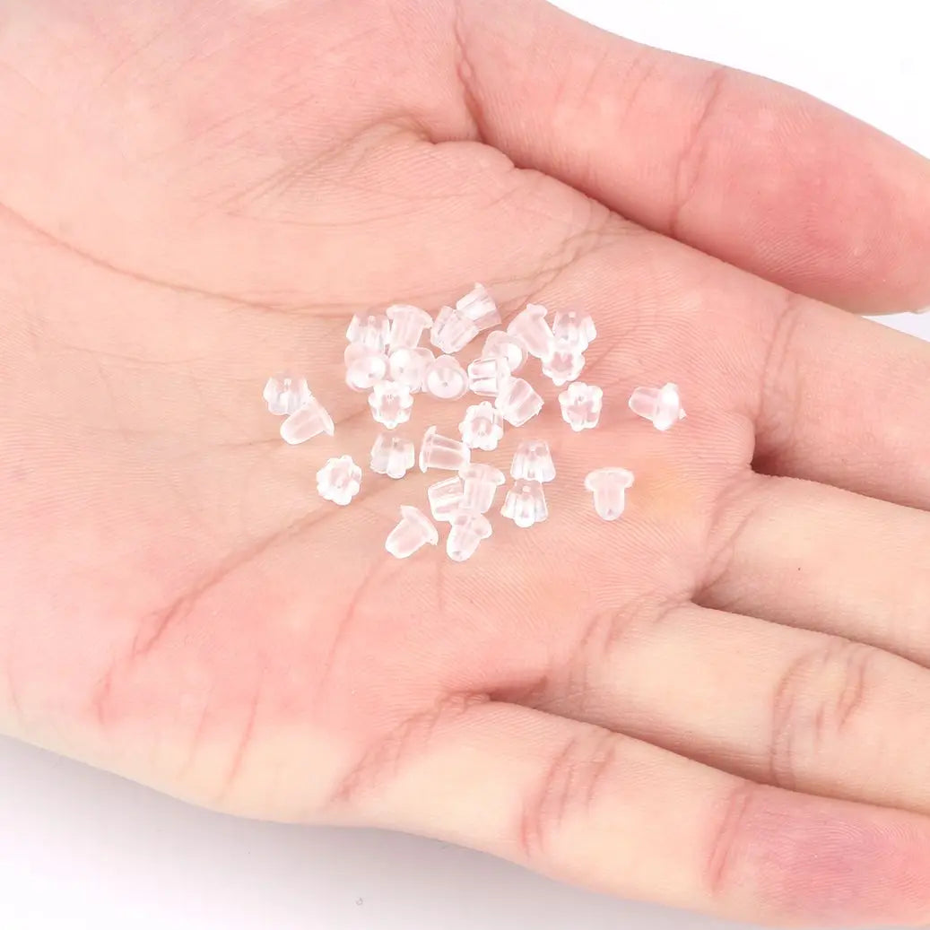 Earring Backs Soft Silicone Rubber Bullet Stoppers DIY Jewelry Making