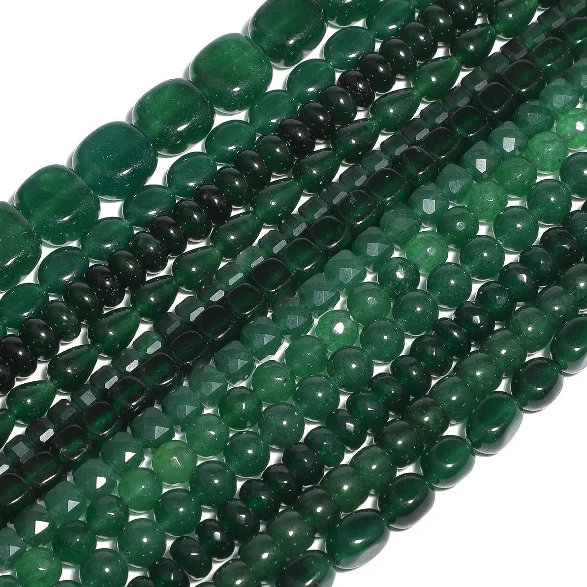 Stone Beads Green Chalcedony-Style Mixed Shapes for DIY Jewelry Making